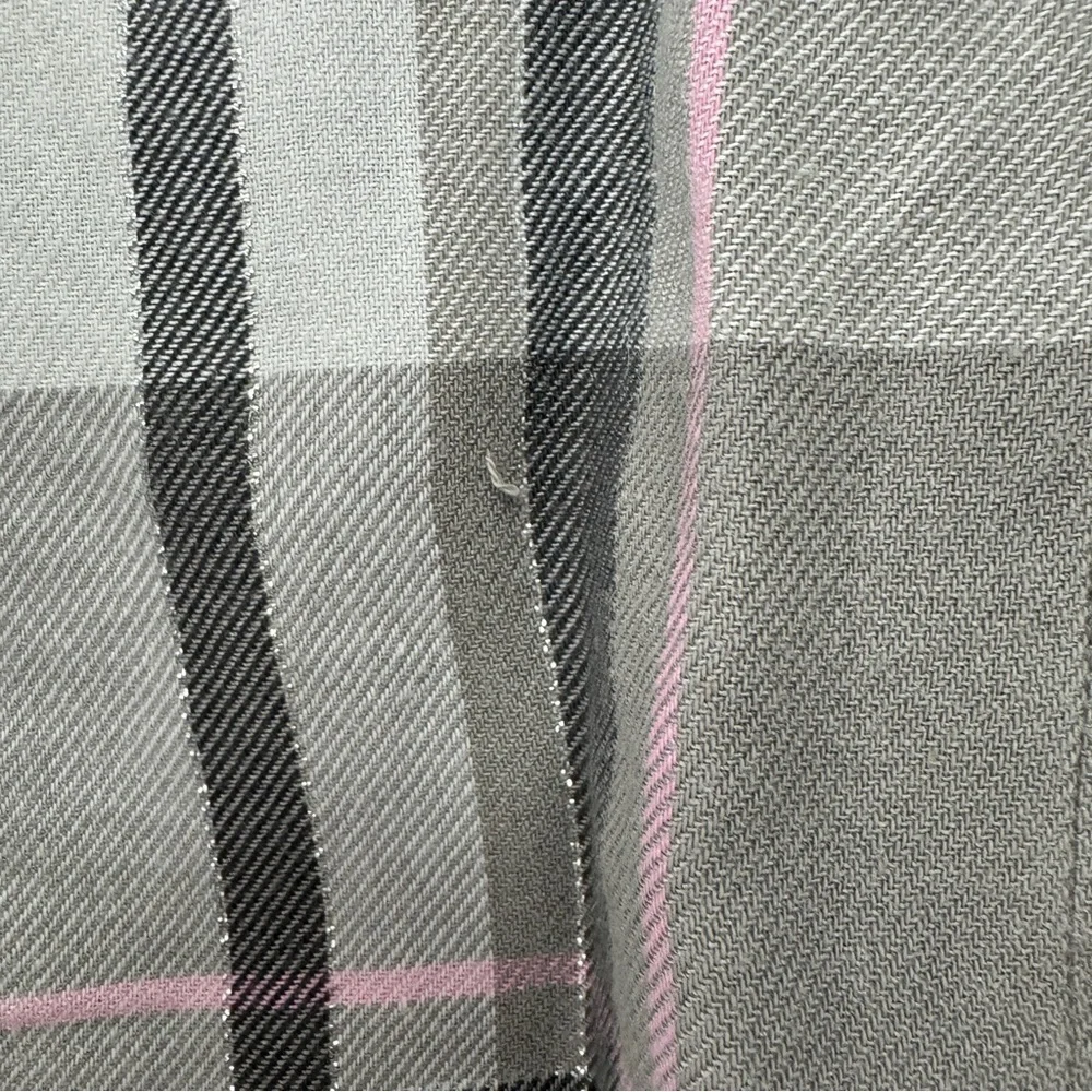 Justice Plaid Pink and Gray Flannel Size 14
